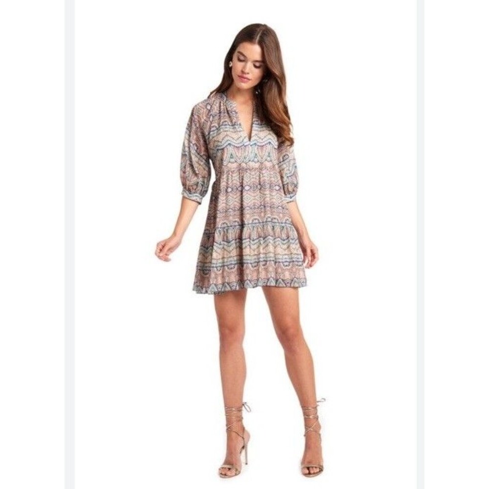 Amanda Uprichard Diego peasant balloon sleeve mini dress sz S